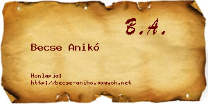 Becse Anikó névjegykártya